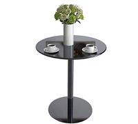 DGDHHSFJDJ Tavolo da bistrot rotondo industriale nero: il versatile design con piano in metallo può essere utilizzato come tavolo da pub, centrotavola per il soggiorno o comodino salvaspazio.