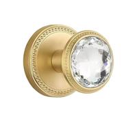 DGEJWMSC Maniglia for porta laterale singola, finitura PVD spazzolato oro chiaro e maniglia decorativa in lega di zinco cristallo nero - set da 1 pezzo(77- gold brushed)