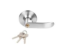 DGEJWMSC Serratura a leva reversibile for porta interna in ottone satinato con rosetta rotonda(Silver-70mm Keys)