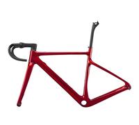 DGERFDJO Compatibile con Il Telaio for Bici da Ghiaia in Carbonio Airwolf, Telaio con Cavi Completamente nascosti 700x40C con Supporti for Freni a Disco(Crystal Red,51cm Gloss)