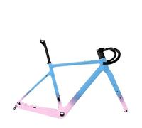 DGERFDJO Compatibile con Il Telaio for Bici da Ghiaia in Carbonio con Freno a Disco BXT, 700C/27.5er con Perno Passante, Adatto for Pneumatici Fino a 47C(Fantasy Blue-A,58cm Gloss)