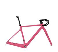 DGERFDJO Compatibile con Il Telaio for Bici da Ghiaia in Carbonio con Freno a Disco BXT, 700C/27.5er con Perno Passante, Adatto for Pneumatici Fino a 47C(BXT Honeysuckle-A,56cm Gloss)