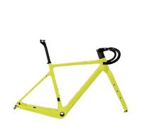 DGERFDJO Compatibile con Il Telaio for Bici da Ghiaia in Carbonio con Freno a Disco BXT, 700C/27.5er con Perno Passante, Adatto for Pneumatici Fino a 47C(BXT Pearl Yellow-A,54cm Gloss)