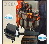 DGEV Borsa porta attrezzi per elettricista con cintura regolabile; marsupio robusto e resistente; chiave; cacciavite; borsa porta attrezzi hardware.