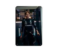 DGFRE Poster retrò in metallo con scritta "Formula One Racing Driver" con George Russell, decorazione da parete per bar, grotte, bar, famiglia, garage, 20 x 30 cm