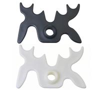 DGHAOP 2 forchette da biliardo con corna di alce in bianco e nero, supporto per stecca da biliardo, 10 x 7 x 0,5 cm, in plastica, a forma di testa di alce