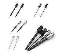 DGHAOP Puntali per freccette in acciaio, 12 pezzi a testa piatta sostituibili con punta in acciaio 2BA Filettatura Freccette Accessori per punta morbida Diventa ago in metallo Freccette 4 tipi