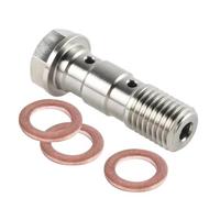 DGHBNP Disco Freno Accessori per motociclette Pinza Freno Bullone Banjo Vite di spurgo Nipplo M10X1.0MM/1.25MM Acciaio Inossidabile 304 Dischi Freni per Moto(Single Hole M10x1.25)