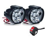DGHBNP Lampadine per motociclette 2 pezzi fari per moto bianchi luminosi 6 LED luce anteriore da lavoro moto fendinebbia 1600LM scooter faretto Luci per motociclette