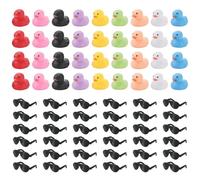 DGHEGDUI 36 Anatra Giocattoli, 36 Paia di Anatra Occhiali da Sole, Accessori A Forma di Animale, Latte Tea Shop Accessori, Bambino Bathing Puntelli, Decorazioni del Partito di Festa.