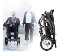 DGHKB Sedia A Rotelle Elettrica Ultraleggera, Sedia A Rotelle Elettrica Pieghevole Leggera Motorizzata, Deambulatore per Disabili, Tre modalità di Controllo, Adatta per I Viaggi Black 20AH