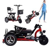 DGHKB Triciclo Elettrico per Adulti,Sedia A Rotelle Pieghevole Leggera,Mobilità per Scooter Pieghevole per Mobilità Scooter A 3 Ruote,Viene Fornito con Cestino E Caricatore A