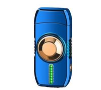 DGHNBMGNG Accendino Portatile Intelligente a butano con Fiamma Rossa Antivento e Comando vocale, molteplici metodi di accensione, Fiamma Regolabile, Adatto for la Raccolta(Blue)