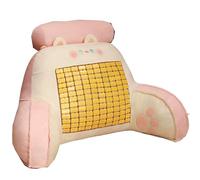 DGHNBMGNG Ampio Cuscino for Schienale del Divano con Tappetino in bambù, Comodo Cuscino Estivo con Supporto Lombare for la Lettura, con copriletto e coprisedia Lavabili.(Pink)