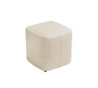 DGHNBMGNG Poggiapiedi rotondo in pelle, semplice ed elegante, può essere utilizzato for cambiare le scarpe, truccarsi, riposare, adatto for soggiorno, camera da letto, piccolo spazio(White)