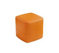 DGHNBMGNG Poggiapiedi rotondo in pelle, semplice ed elegante, può essere utilizzato for cambiare le scarpe, truccarsi, riposare, adatto for soggiorno, camera da letto, piccolo spazio(Orange)