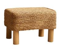 DGHNBMGNG Poggiapiedi rotondo, poggiapiedi in rattan naturale con 4 gambe in legno, sgabello moderno multifunzionale e tavolino da divano for camera da letto, soggiorno(Brown1)