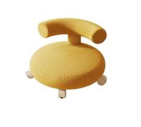 DGHNBMGNG Ruota universale, piccola puleggia for uso domestico, sgabello basso, colore crema, cintura silenziosa, schienale rotondo, sedile basso(Yellow)