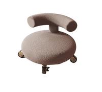 DGHNBMGNG Ruota universale, piccola puleggia for uso domestico, sgabello basso, colore crema, cintura silenziosa, schienale rotondo, sedile basso(Gray5)