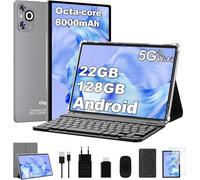 Dghrti Tablet 10 pollici Android 14, 22GB RAM 128GB ROM/TF 1TB, Processore Octa-Core, 8000mAh, BT5.0, 8MP+5MP, Dual WLAN, Face ID, Widevine L1, Protezione occhi, Pink