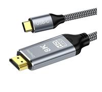 DGHUMEN Cavo USB C HDMI 8K 2 metri, 8K@60Hz Cavo USB Type C HDMI HDR HDCP 2.3 Compatibile da Thunderbolt 3/4 per iPhone 15 Pro MacBook Pro/Air, iPad Pro/Air, Galaxy S23, TV, HUAWEI, Tablet
