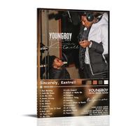 DGJSFC Sincerely, Kentrell YoungBoy Never Broke Again, poster artistico da parete su tela, decorazione artistica moderna per casa e camera da letto, con cornice, stile 50 x 75 cm