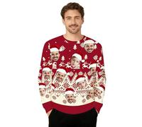 DGJSSK Maglioni Natalizi Personalizzati, Felpe con Cappuccio Personalizzate con Facce Buffe, Adatte Sia per Uomo Che per Donna, Taglie dalla S alla 6XL