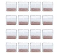 DGLDCSHUAI 16 pezzi Protezioni per gambe di sedia quadrate in silicone, elastiche, silenziose, per pavimenti in legno