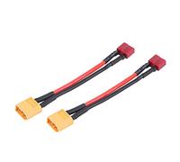 DGLDCSHUAI 2 pezzi/set di 4 tipologie XT60 a T connettore adattatore cavo di collegamento RC accessori 14 AWG 10 cm (spina T femmina su XT60 maschio)