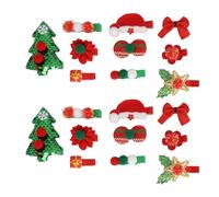 DGLDCSHUAI 20 pz Mollette per Capelli di Natale Set di Clip per Albero di Natale Scintillanti con Paillettes per Bambini