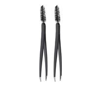 DGLDCSHUAI 2PCS Pinzetta per sopracciglia Pinzetta per innesto di ciglia dal design ergonomico in acciaio inossidabile nero per il trucco