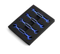 DGLDCSHUAI 4 Pezzi Chiave 3/3.2/3.5/3.7/4/5/5.5/6mm tenditore Dado Giunto sferico rimozione Strumento Universale per Telecomando Auto Drone Barca (Blu)