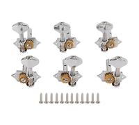 DGLDCSHUAI 6Pcs Guitar String Tuning Peg Metal Open Tuner Key Machine Set Kit for Acoustic Electric (Argento)