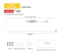 DGLDCSHUAI Piante da Interno Coltiva Strisce Luminose LED Rosso Blu Lampada per Coltivazione per Coltura Supplemento Succulente Luce 4 Livelli Dimmerabili con Ciclo di 24 Ore (100 cm 1 striscia)