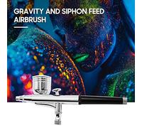 DGLDCSHUAI Pistola per aerografo a gravità e sifone, ugello da 0,3 mm, tazze da 22 cc e 7 cc per decorazione di torte, pittura di modelli