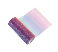 DGLDCSHUAI Rainbow Glitter Tulle Long Flexible Exquisite Convenient Practical Wide Application Sparkling Tulle for Wedding Party (Arcobaleno)
