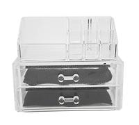 DGLDCSHUAI Set di scatole portaoggetti trasparenti per trucco. Espositore per organizer per rossetti, gioielli, a due livelli