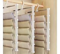 DGMI 3 Pezzi Grucce Pantaloni, Grucce Multiple Salvaspazio, Pieghevole Appendini per Pantaloni, per Lenzuola, Asciugamani, Sciarpe, Cravatta e Cinture