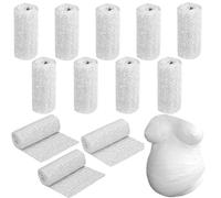 DGMI Bende Gessate Calco Pancione per Modellismo e Maschere, 12 Rotoli 15cm x 270cm Garze Gesso, Asciugatura Rapida per Pelle, Viso, Corpo, Modelli Artistici e Applicazioni Mediche