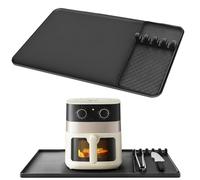 DGMI Tappetino Friggitrice ad Aria 60 x 40cm, Tappetino in Silicone Resistente al Calore per Friggitrice ad Aria, Tappetino Airfryer con Supporto per Forno a Microonde, Forno, Caffettiere