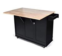 DGOINGPI carrellino cucina Carrello da cucina ad isola con piano ribaltabile, carrello grande con ampio armadietto, 3 cassetti, portasciugamani Carrello