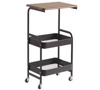 DGOINGPI carrellino cucina Carrello portaoggetti sottile Carrello multiuso multiuso impermeabile antiruggine Moderno multistrato per uso domestico Carrello(Black)