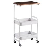 DGOINGPI carrellino cucina Carrello portaoggetti sottile Carrello multiuso multiuso impermeabile antiruggine Moderno multistrato per uso domestico Carrello(White)