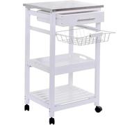 DGOINGPI carrellino cucina Carrello portatutto per cucina con rotelle per isola da cucina Carrello mobile portatile da pranzo con piano in acciaio inossidabile Carrello