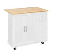 DGOINGPI carrellino cucina Isola cucina su ruote con mobiletto portaoggetti e ribaltina pieghevole, tavolo da cucina con rotelle, maniglia del carrello Carrello