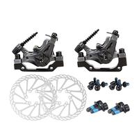 DGOINGPI Freni a Disco Doppia Trasmissione MTB a Doppio pistone Adatti per DA6S Pastiglie Resistenti all'Usura in Alluminio pressofuso con frenatura istantanea(Black F-R Brake Disc)