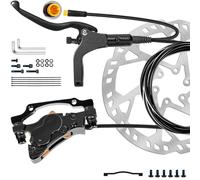 DGOINGPI Freno a Disco Idraulico per Bici a 4 pistoncini Set Singolo Posteriore Destro o Set Singolo Anteriore Sinistro con rotore da 180 mm 2,3 mm(3PIN Left Front)