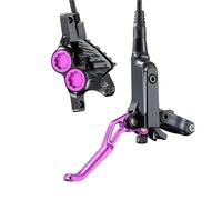 DGOINGPI Freno a Tamburo per Bicicletta Set Freno a Disco Idraulico MTB a 4 pistoncini per MTB AM DH CNC 7075-T6 Pinza Resistente al Calore Cavo 840mm 1550mm Tamburo Posteriori per Bicicletta(Purple)