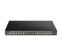 D-Link DGS-1250-52 Porte Gigabit Smart Managed PoE Switch con 10G Uplinks, Nero