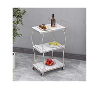 DGSYUAN Carrello con Ruote Portatutto Carrello Portaoggetti da Cucina A 3 Ripiani, Carrello Portavivande in Metallo con Ruote, Carrello Portaoggetti per Casa E Hotel Cucina Arredamento